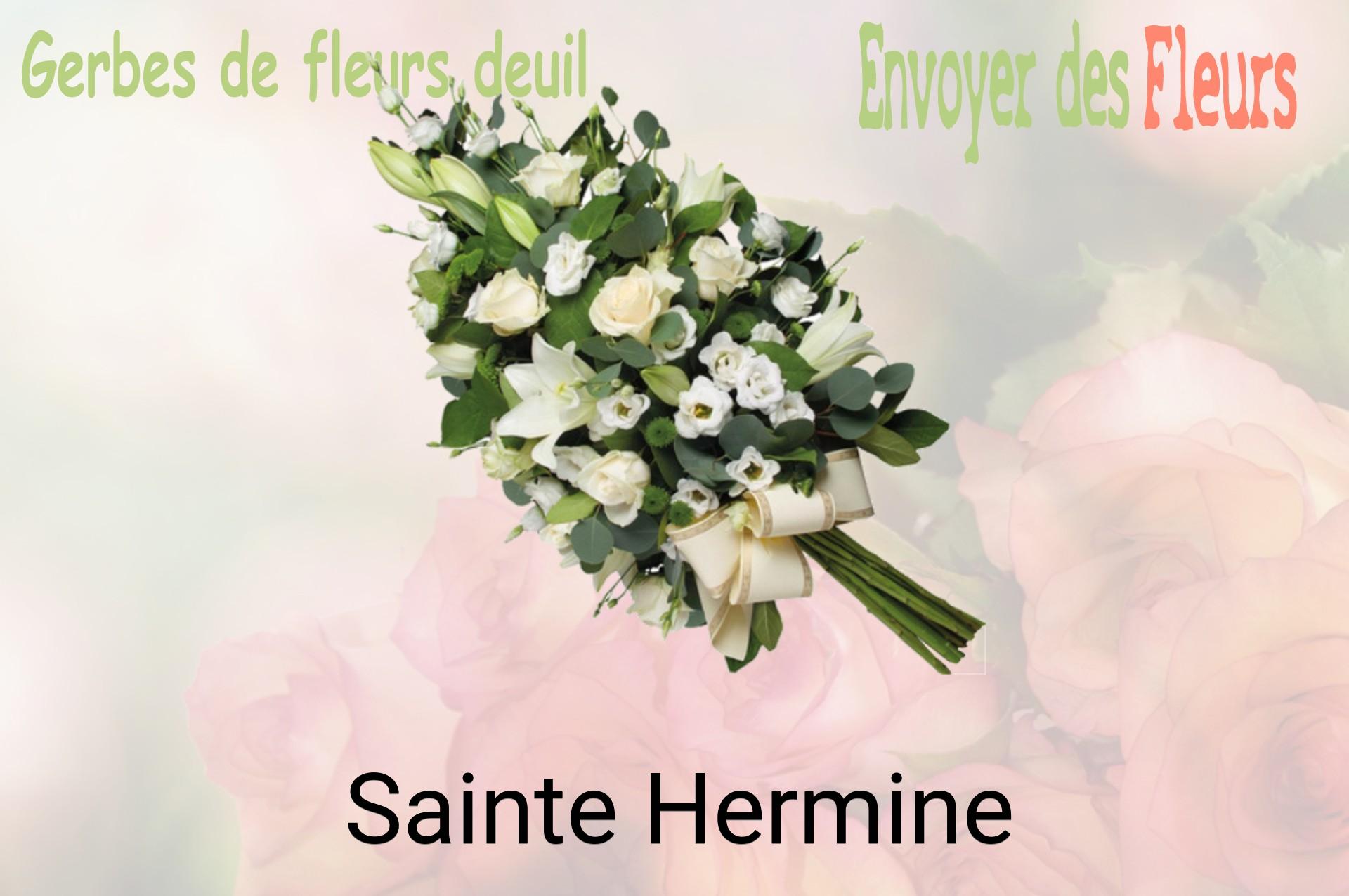 Gerbe de fleurs de deuil livrée à Sainte-Hermine